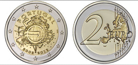 Πορτογαλία 2€ 10 Χρόνια Euro Bnc 2012 - Παρατηρήσεις